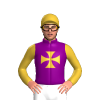 Purple, Gold Maltese Cross, Sleeves And Cap