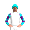 White, Aqua Blue And Purple RGR Logo, Aqua Blue With Purple Diamonds Sleeves And Cap