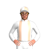 White, Apricot Braces And Quartered Cap
