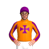 Orange, Purple Maltese Cross, Striped Sleeves, Purple Cap