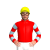 Red, Light Blue Hooped Sleeves, Yellow Cap