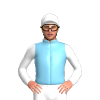 Sky Blue, White Sleeves And Cap