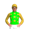 Lime, Gold Stars, Sleeves And Cap