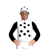 White, Black Spots, Sleeves, Spotted Cap