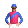 Cerise, Royal Blue Sash, Sleeves And Cap