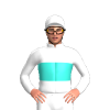 White, Turquoise Band