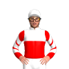 White, Red Halves, White Chevrons Sleeves, Hoop Cap