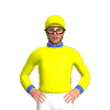 Yellow, Royal Blue Cuffs And Collar