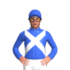 Royal Blue, White Crossed Sashes