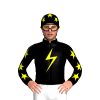 Black, Yellow Lightning Bolt, Stars Sleeves And Cap