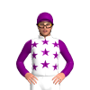 White, Purple Stars, Purple Sleeves And Cap