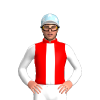 RED, WHITE STRIPE, SLEEVES, LIGHT BLUE CAP, WHITE STARS, PEAK