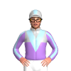 SILVER, LAVENDER HALVED, LIGHT BLUE VEE, LAVENDER SLEEVES, LIGHT BLUE STRIPE, SILVER CAP, LIGHT BLUE STRIPE, WHITE PEAK