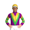 PURPLE,GREEN DOUBLE VEE,GOLD VEE,PURPLE SLEEVES,GOLD CHEVRONS,GREEN TWO CHEVRONS,GOLD CAP,PURPLE ZIGZAG CHEVRON,WHITE PEAK