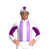 WHITE, LAVENDER STRIPES,WHITE SLEEVES,PURPLE diablo,WHITE CAP,PURPLE STRIPE