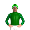 DARK GREEN, EMERALD GREEN CHECKS SLEEVES, LIME CAP, DARK GREEN STRIPE, WHITE PEAK