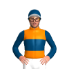 ORANGE,INDIGO BAND,SLEEVES,CAP,WHITE PEAK