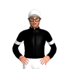 Black, White Double Diamond Band And Armbands, White Cap