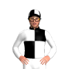 Black And White Quarters, White Sleeves, Quartered Cap