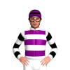 White, Purple Hoops, Black Hooped Sleeves And Cap