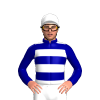 Dark Blue And White Hoops, White Cap