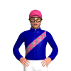 Dark Blue, Grey And Pink Checked Sash And Cap
