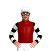 Maroon, Black And White Hooped Sleeves, White Cap