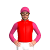 Red, Pink Sleeves And Cap