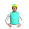 Turquoise, Yellow Circle, White Sleeves, Yellow Circles, Yellow Cap, Turquoise Stripe