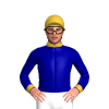 Dark Blue, Gold Collar, Cuffs And Cap