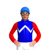 MEDIUM BLUE, WHITE ZIGZAG CHEVRON, RED SLEEVES, Blue cap