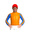 ORANGE, BLUE FIVE STARS, ORANGE STAR, BLUE SLEEVES, ORANGE STRIPE, Red cap
