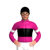 MAGENTA, BLACK BAND, WHITE ARMBAND, Black cap