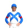 WHITE, BLUE CROSSED SASHES, SLEEVES, RED ARMBANDS, Blue cap