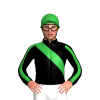BLACK, GREEN RIGHT SASH, BLACK SLEEVES, GREEN STRIPE, Green cap