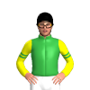 GREEN, YELLOW FIVE STARS, YELLOW SLEEVES, GREEN DOUBLE ARMBANDS, Black cap