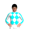 WHITE, AQUA BLUE DIAMOND CHECKS, WHITE SLEEVES, AQUA BLUE STRIPE, Black cap