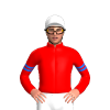 RED, BLUE DOUBLE ARMBANDS, White cap