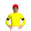 YELLOW, BLACK SIX SPOTS, ARMBANDS, Red cap