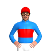 DODGER BLUE, RED BAND, Red cap