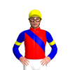 RED, MEDIUM BLUE RIGHT SASH, SLEEVES, YELLOW ARMBAND, Yellow cap