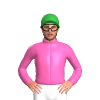 HOT PINK, Green cap