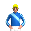 DENIM, SKY BLUE RIGHT SASH, STRIPE SLEEVES, Yellow cap