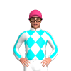 WHITE, AQUA BLUE DIAMOND CHECKS, WHITE SLEEVES, AQUA BLUE STRIPE, Pink cap