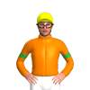 ORANGE, GREEN FIVE STARS, ARMBANDS, Yellow cap