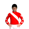 RED, WHITE RIGHT SASH, RED SLEEVES, WHITE STARS, Black cap