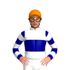 WHITE, NAVY BAND, SLEEVES, WHITE HOOPS, Orange cap