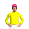 YELLOW, Pink cap