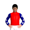 RED, WHITE FIVE STARS, NAVY SLEEVES, WHITE STARS, Black cap