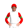 WHITE, GREEN FIVE STARS, RED SLEEVES, GREEN ARMBANDS, Red cap